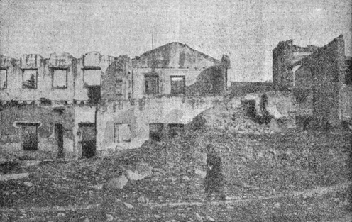 Monfalcone főterének egyik oldala.