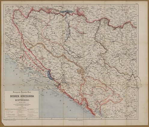 Bosznia-Hercegovina megszállásának áttekintő térképe.