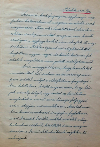 Az első naplóbejegyzés.