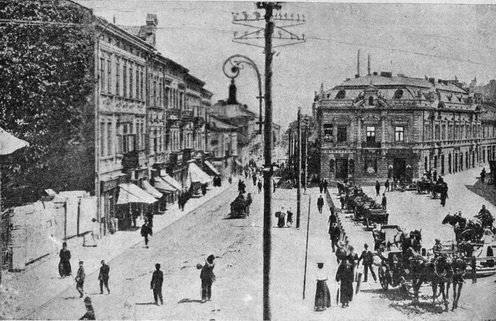 A Miczkiewicz nevét viselő przemyśli főutca az első ostrom után – Az Érdekes Ujság 1914. november 29-i számából.
