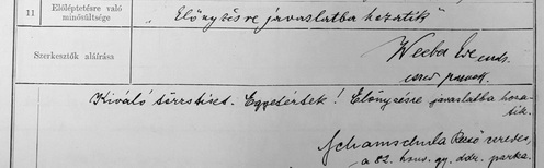 Részlet az 1913-as anyakönyvi lapból.