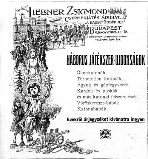 A háborús karácsony a játékszerekben is megmutatkozott – különös tekintettel a „törhetetlen katonák”-ra és a „Vöröskereszt-babák”-ra …