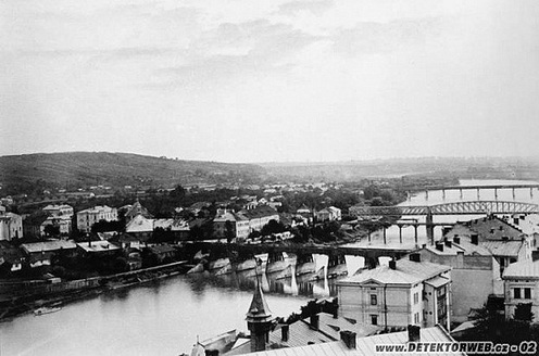 A San folyón átívelő hidak, még épen, 1891 körül.