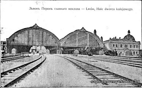 A lembergi vasútállomás épületének íves, nyeregtetős, fém-és üvegszerkezetű, tágas és világos vágánycsarnokai a vonatok fogadása mellett az átutazók, estünkben a hadifogoly-szállítmányok helybeni megetetését-megitatását is lehetővé tették.