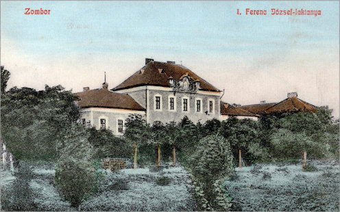 A cs. és kir. 23. gyalogezrednek otthont adó zombori I. Ferenc József laktanya korabeli képeslapon