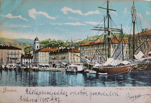 Fiume a XX. század elején korabeli képeslapon