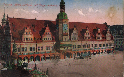 Lipcse korabeli képeslapon