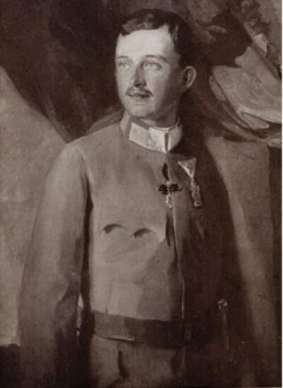 Károly portréja az 1918-as innsbrucki császárvadász kiállításon