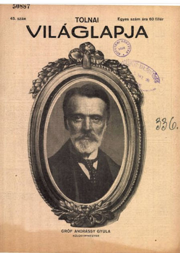 Ifj. csíkszentkirályi és krasznahorkai Andrássy Gyula gróf (1860–1929) az utolsó osztrák-magyar külügyminiszter, id. Andrássy Gyula gróf (1823–1890) miniszterelnök fia a Tolnai Világlapja 1918. november 2-i számának címlapján.