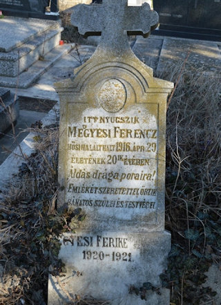 Megyesi Ferenc (1896‒1916) honvéd síremléke a pacséri temetőben
