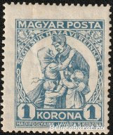 1920. március 11-én a Magyar kir. Posta 1,5 millió példányban három címletből álló, Helbing Ferenc (1870–1958) grafikus, litográfus tervezte bélyegsorozatot bocsátott ki a még hadifogságban sínylődő magyar katonák hazahozatalának anyagi támogatására. A „SEGÍTSÜK HAZA VÉREINKET! - HADIFOGLYAINK JAVÁRA” feliratú bélyegeket március 31-ig a Honvédelmi Minisztérium Hadifogoly Osztályán és a Magyar Országos Véderő Egyesület (MOVE) helységeiben árusították, majd 1920. április 1-től 1921. augusztus 31-ig valamennyi postán forgalmazták. A jótékony célra a 2 korona névértékű sorozat megvásárlásakor további 8 korona felárat fizettek a vásárlók: a 40 filléresért 1, a 60 filléresért 2, az 1 koronásért 5 korona felárat, mint ez a bélyegen is olvasható. A sorozat népszerűsítését a sajtó is messzemenően felkarolta.