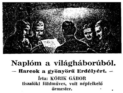A sorozatindító rész a Csendőrségi Lapok 1934. évi (24. évfolyam) 1. számának a 30. oldalán.
