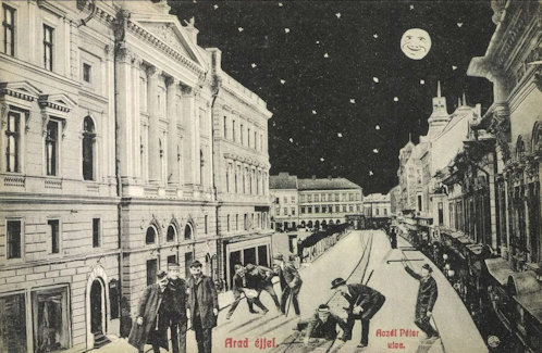 Humoros aradi képeslap 1909-ből.