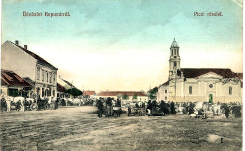 Képeslap Kapuvárról az 1910-es évekből.